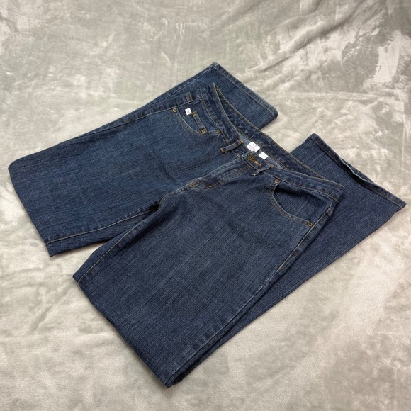 Bobbie Brooks Denim - Bobbie Brooks Flare Leg Jeans Womens Size 12 Dark Wash Denim Y2K Style